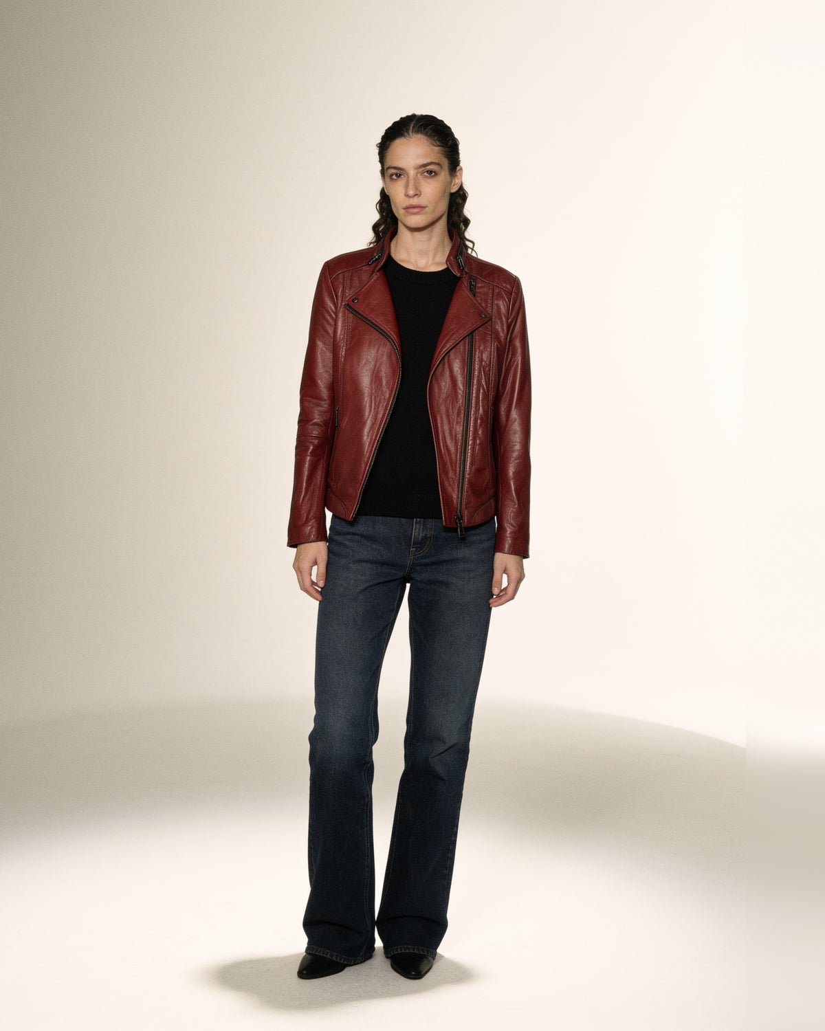 Amarena Moto — worn by a model, front view, studio