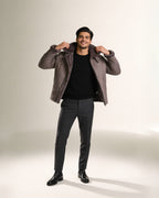 Artico Shearling — worn by a model, front view, studio