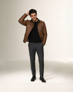 Cacciatore Quilted — worn by a model, front view, studio