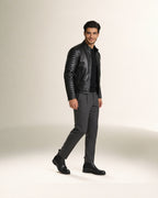 Favo Biker — worn by a model, front view, studio