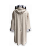 Onice · Neve Reversible Coat — ivory side, back view