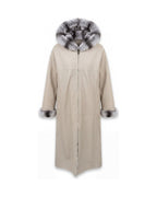 Onice · Neve Reversible Coat — ivory side, front view
