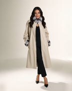 Onice · Neve Reversible Coat — ivory side, worn by a model, studio