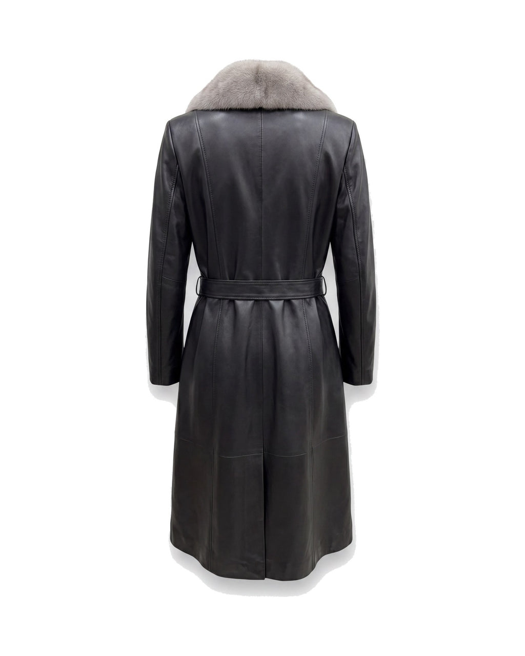 Onice Fur-Shawl Coat — back view