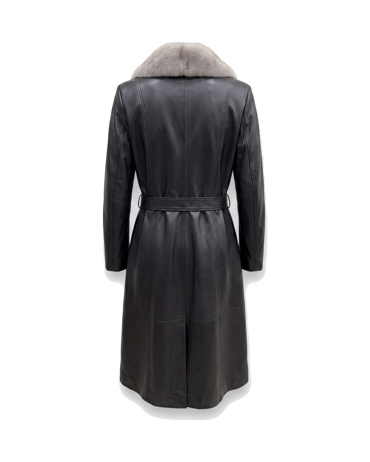 Onice Fur-Shawl Coat — back view