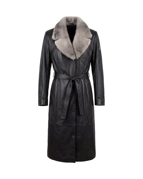 Onice Fur-Shawl Coat — front view