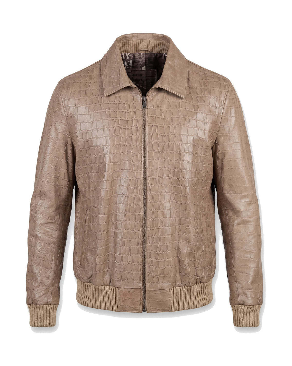 Sabbia Croco Bomber — front view