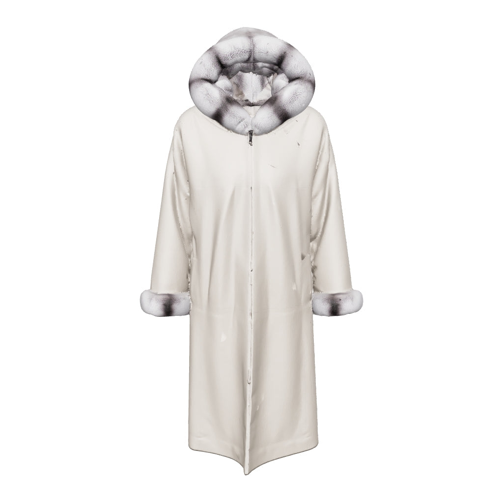 Neve Reversible Coat — interactive 3D model, turn to view every panel