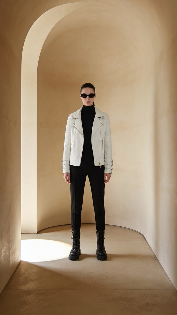 Perla Biker on the model